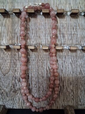 Jay King Mine Finds Rose Quartz Faceted Bead Long Necklace